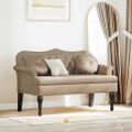 vidaXL Chesterfield lavica Kapučínová 120,5 x 65 x 75 cm Umelá koža
