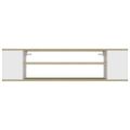 vidaXL Závesná TV skrinka, biela+sonoma 100x30x26,5cm kompozitné drevo