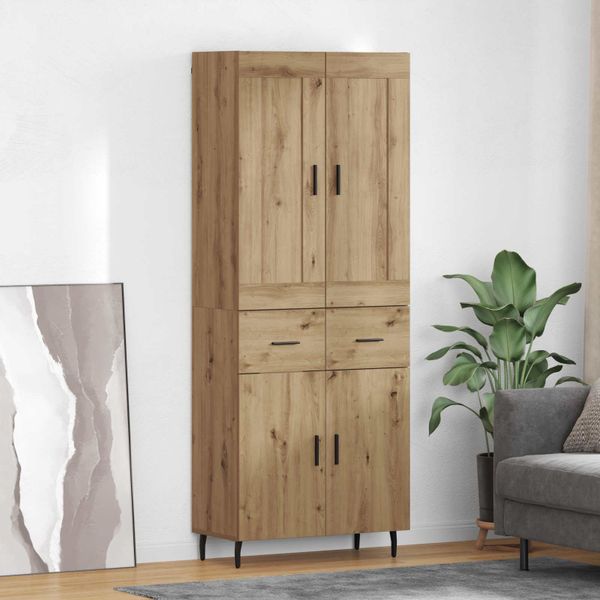 vidaXL Highboard so zásuvkou 2 pcs Remeselný dub Kompozitné drevo
