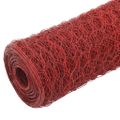 vidaXL Drôtené pletivo, oceľ potiahnutá PVC 25x1,5 m, červené