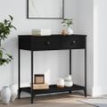 vidaXL Konzolový stolík čierny 75x34,5x75 cm kompozitné drevo
