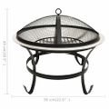 vidaXL 2 v 1 ohnisko s grilom a kutáčom 56x56x49 cm nehrdzavejúca oceľ