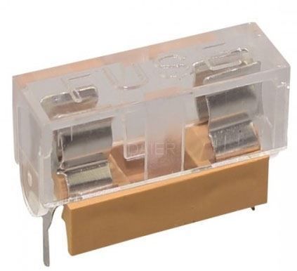 Pojistkový držák do DPS s krytom na pojistky 5x20mm