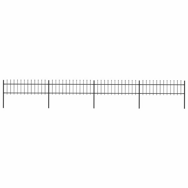 vidaXL Záhradný plot s vrchnou časťou z ocele 714,5x60 cm čierny