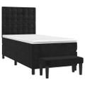 vidaXL Posteľný rám boxspring s matracom čierny 90x200 cm zamat