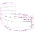 vidaXL Posteľ boxsping s matracom a LED tmavohnedá 90x190 cm látka