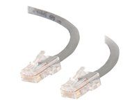 Krížový kábel - RJ-45 (M) do RJ-45 (M) - 50 cm - UTP - CAT 5e - licna, uniboot - sivá