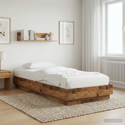 vidaXL Rám postele na podlahe Staré drevo 80 x 200 cm Kompozitné drevo