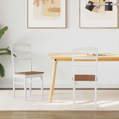 vidaXL Jedálenská stolička 2 pcs Biela a prírodná