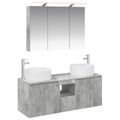 vidaXL Set kabinetov do kúpeľne 4 pcs Betónovo sivá 100 x 14,5 x 70 cm