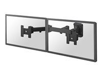 Držiak - plný pohyb - pre 2 LCD displeje - čierna - veľkosť obrazovky: 10"-27" - montáž na stenu