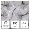 LED svetelný reťaz – svietiace trsy, nano, 2,35 m, vnútorný, studená biela, časovač