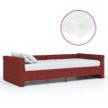vidaXL Pohovka s matracom a USB vínovo-červená látková 90x200 cm