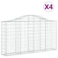 vidaXL Oblúkové gabiónové koše 4ks 200x30x100/120cm pozinkované železo