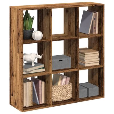 vidaXL Rozdeľovacia knižnica staré drevo 102x29x103,5 cm kompoz.drevo