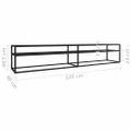 vidaXL TV stolík čierny mramorový 220x40x40,5 cm tvrdené sklo