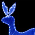 vidaXL Vianočná svetelná dekorácia, sob a sane so sieťkou 432 LED