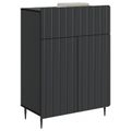 vidaXL Servírovacia skriňa Čierna 66 x 34,5 x 92 cm Kompozitné drevo