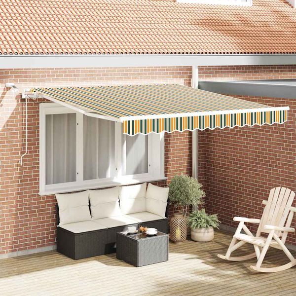 vidaXL Textília na slnečník Zelená a žltá 300 x 250 cm Polyester