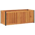 vidaXL Záhradný kvetináč 110x45x44 cm masívna akácia a oceľ
