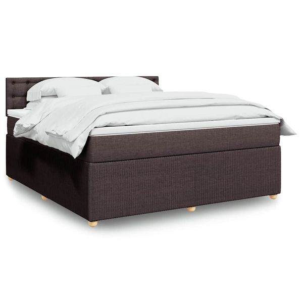vidaXL Boxspring posteľ s matracom tmavohnedá 180x200 cm látka