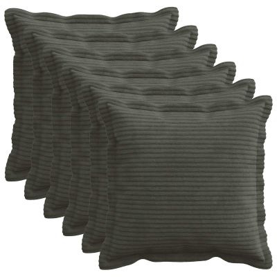 vidaXL Poťah na podložku 6 ks HOUTEN Antracitová 40 x 40 cm manšestr