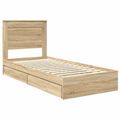 vidaXL Úložná posteľ Sonoma dub 75 x 190 cm Kompozitné drevo