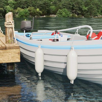 vidaXL Nárazníky na člny 2 ks Ø 16 x 58 cm Biela PVC
