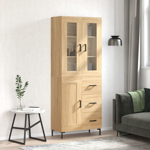 vidaXL Vysoká skrinka dub sonoma 69,5x34x180 cm spracované drevo