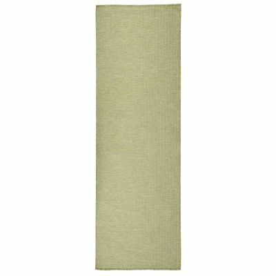 vidaXL Vonkajší koberec s plochým tkaním 80x250 cm zelený