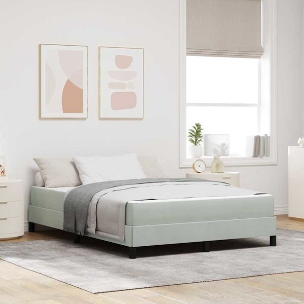 vidaXL Posteľ s pružinovým rámom Svetlosivá 160 x 210 cm látka