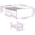 vidaXL Posteľný rám so zásuvkami hnedý dub 75x190 cm kompozitné drevo
