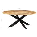 vidaXL Jedálenský stôl okrúhly 175x75 cm surové mangovníkové drevo