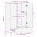 vidaXL Highboard Čierna 60 x 33 x 100 cm Masívne mango drevo
