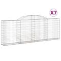 vidaXL Oblúkové gabiónové koše 7ks 300x30x100/120cm pozinkované železo