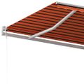 vidaXL Automaticky zaťahovacia markíza + stĺpiky 5x3,5m oranžovo-hnedá