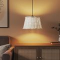 vidaXL Tienidlo na stropnú lampu biele Ø38x23 cm prútené