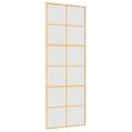 vidaXL Posuvné dvere zlaté 76x205 cm matné ESG sklo a hliník