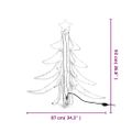 vidaXL LED silueta vianočného stromčeka, teplá biela 87x87x93 cm