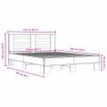 vidaXL Posteľný rám čierny 140x190 cm kompozitné drevo a kov