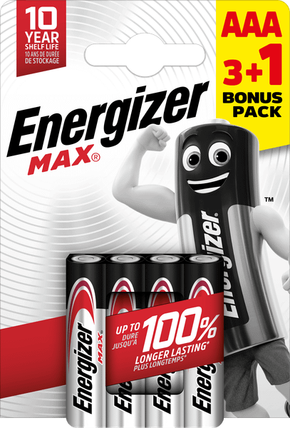 Energizer Max AAA alkalické batérie 4ks (3+1) E303341600
