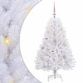 vidaXL Umelý Sklápací Vianočný Stromček Biela 120 cm PVC a oceľ