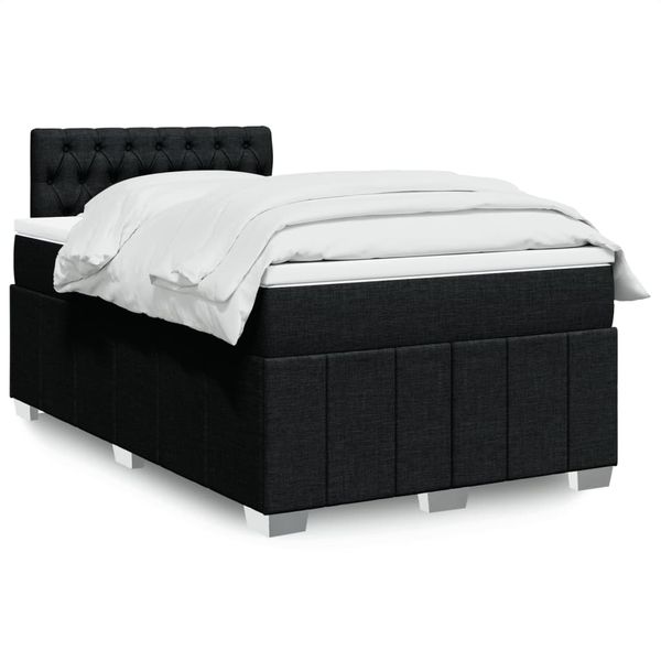 vidaXL Boxspring posteľ s matracom čierna 120x190 cm látka