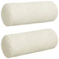 vidaXL Podložkové vankúše 2 pcs Krémová Ø 15 x 40 cm Kordúrová tkanina