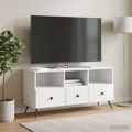 vidaXL TV skrinka Biela s vysokým leskom 102 x 34,5 x 50 cm