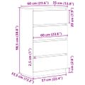 vidaXL Komoda údený dub 60x35x98,5 cm spracované drevo