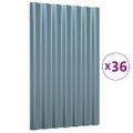 vidaXL Strešné panely 36 ks pozinkovaná oceľ sivá 60x36 cm