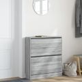 vidaXL Botník sivý dub sonoma 80x21x87,5 cm kompozitné drevo