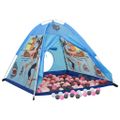 vidaXL Detský stan na hranie s 250 loptičkami modrý 120x120x90 cm