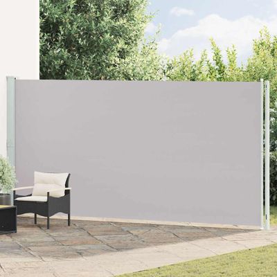 vidaXL Zaťahovacia bočná markíza na terasu 200x614 cm sivá